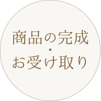 撮影の流れ：商品の完成、お受け取り