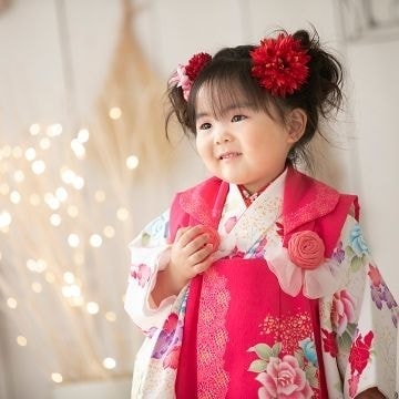 3才女子着物の貸衣装レンタルは福島県田村市の写真館フジフォトスタジオへ