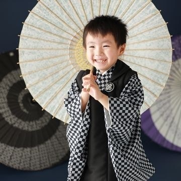 ３才男子着物の貸衣装レンタルは福島県田村市の写真館フジフォトスタジオへ